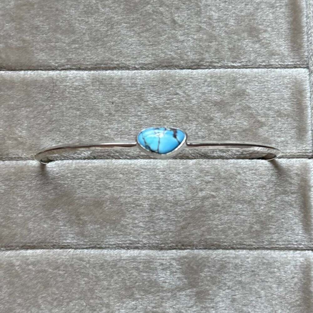 Sharon McCarthy Navajo Sterling Silver Golden Hills Turquoise Cuff Bracelet